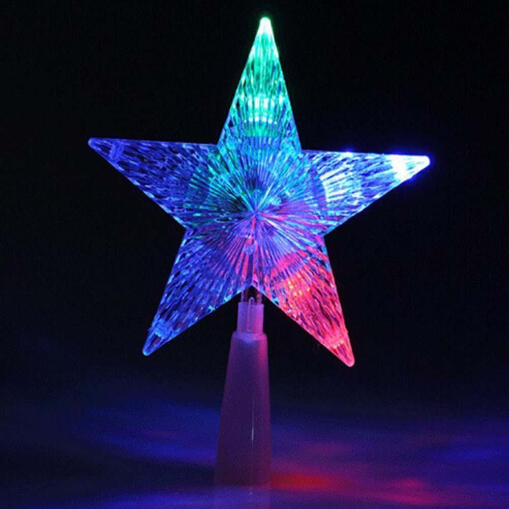 Kerstboom Topper Ster Licht Kleurrijke Veranderende Speelgoed Xmas LED Lamp Decoraties feestverlichting kerst outdoor EU Plug