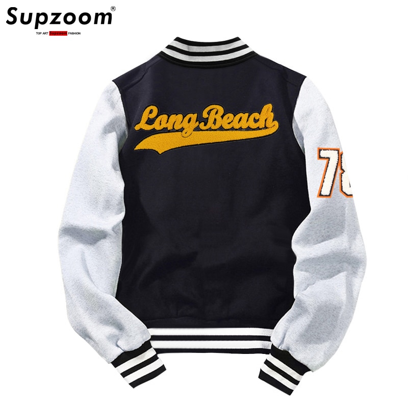 Abrigo de uniforme de béisbol para hombre, chaqueta Bomber de un solo pecho con letras de estilo pijo, algodón polar, ropa de , novedad de