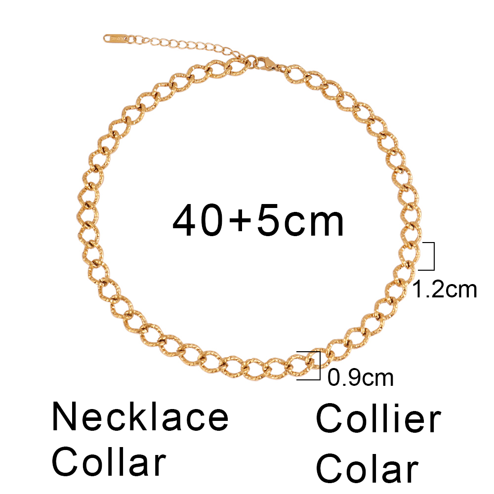 Goudkleurige Dikke Ketting Choker Ketting 316L Roestvrijstalen Halsketting Voor Dames Kettingen Mode Sieraden Feest: Roest Rood