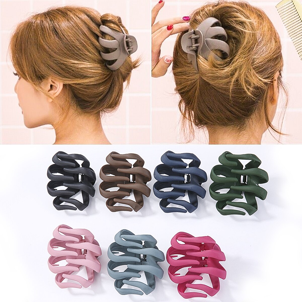 1pc koreanske solide butikk hårklør akryl hårnåler hårspenner hårspenner krabbe hårspenner hodeplagg til kvinner jenter hårtilbehør