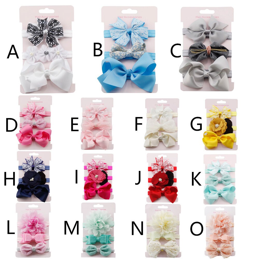 2020 3 pz Dei Bambini Floreale Della fascia Delle Ragazze Del bambino Accessori Anello Elastico Della fascia impostato Nuovo Arrivo Dropshipping # Jan