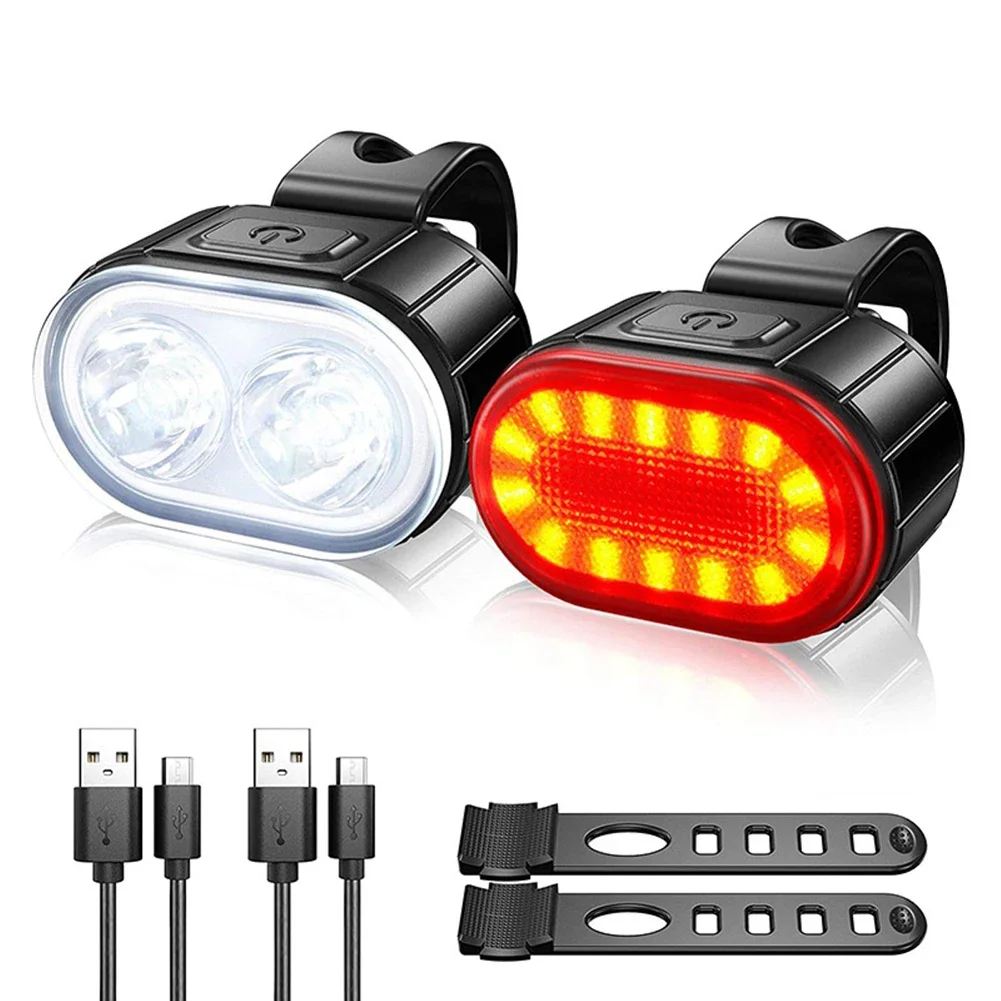 Cykel baglygte forlygte vandtæt cykel led advarselslys mountainbike lysende lampe nat ridning udstyr cykellys: Hvid