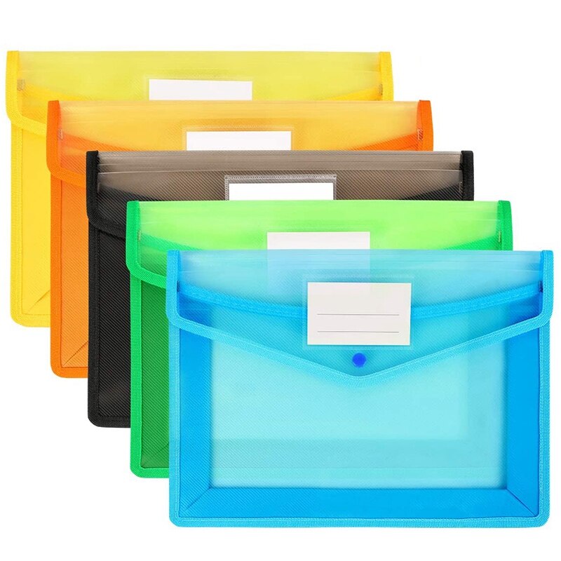 5Pcs/Set A4 PVC File Wallet Document Folder Premiu... – Grandado