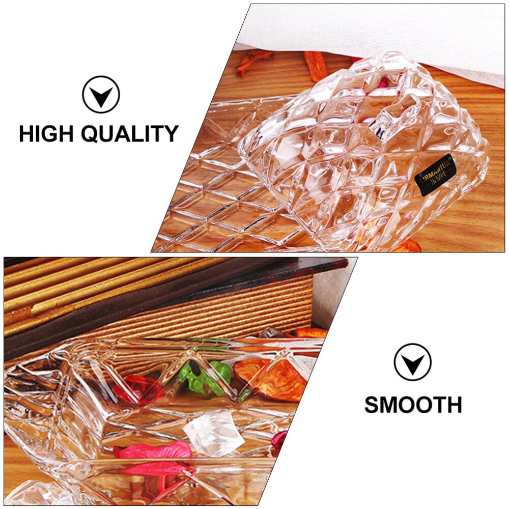 Embossment Glass Butter Box Butter Dish Transparent Tray with Lid Cheese Board Server Storage Container