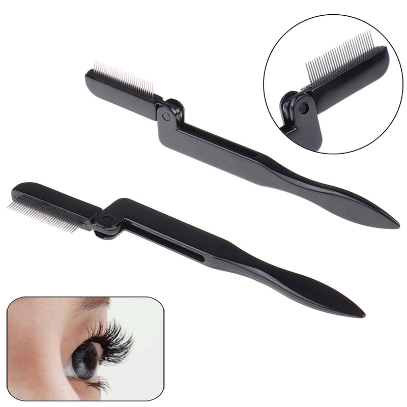 1 stk skønhed makeup vippe separator metal øjenvippe børste kam skønhed makeup kosmetisk værktøj mascara curl foldbar øjenvippe curler