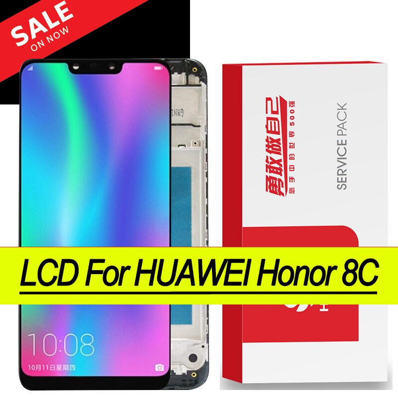 Original 6.26 & #39 ;& #39 ; lcd with frame for huawei honor 8c display touchscreen digitizer for honor play 8c bkk -al10 bkk -l21 lcd