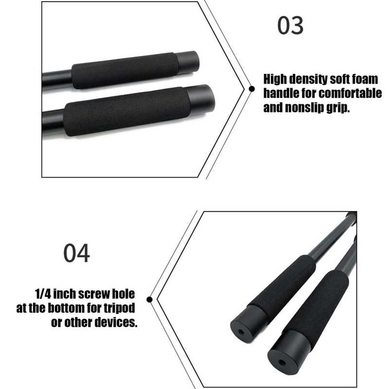 Mic Boom Arm Portable Soft Foam Handle Aluminium Alloy Microphone Stand Holder Boompole Mic Extension Arm with 1/4" Interface