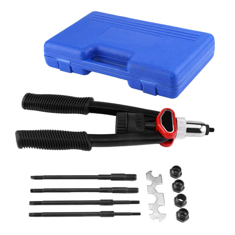 Riveter Guns Set of Hand Nut/Thread Riveter Kit Rivet with Nosepieces 5mm, 6mm, 8mm, 10mm, 12mm Electric Cordless Hand Rive