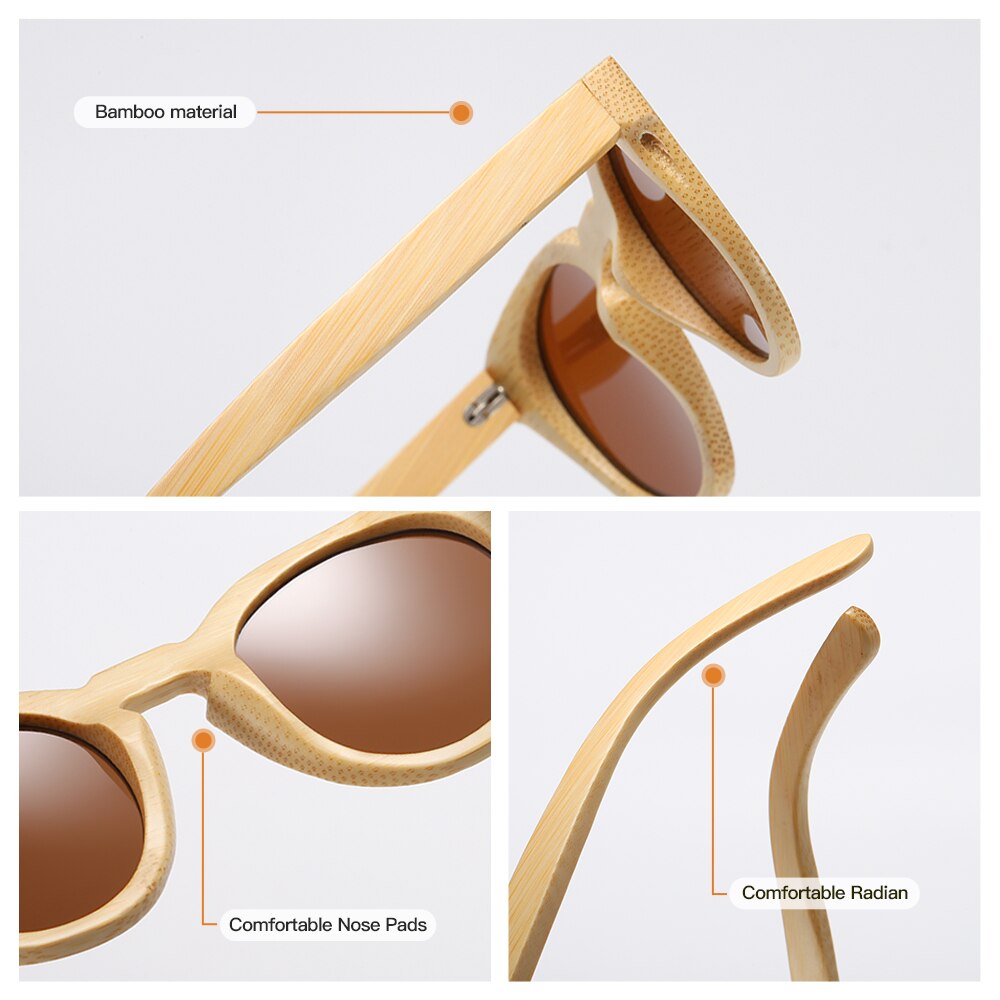GM Natuurlijke Bamboe Zonnebril Vrouwen Gepolariseerde UV400 Klassieke zonnebril Mannen Vintage Houten Zonnebril S824