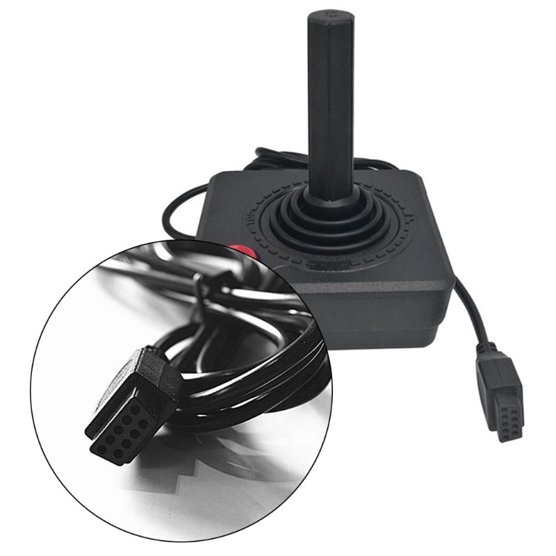 Ruitroliker retro classic joystick controller gamepad för atari 2600 konsolsystem svart