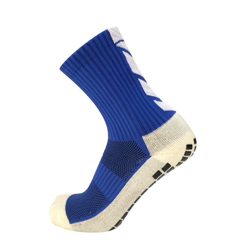 Anti-slip Plantar Rubber Block Soccer Socks Men Outdoor Sport Football Socks for women: CJT blue