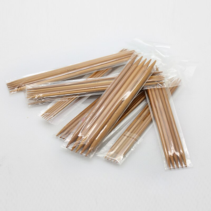 Bamboe-breinaaldenset, 13 cm, 55 stuks, dubbelpuntig breinaalden van 2,0 mm- 5,0 mm, voor sokken, hoeden en sjaals