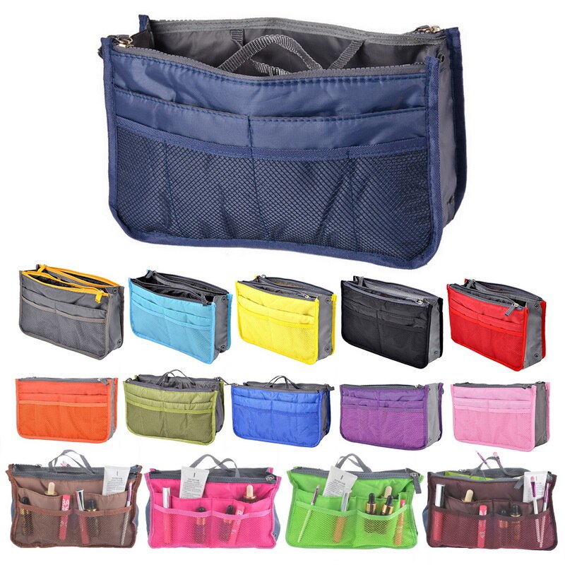 Urijk High Capacity Portable Useful Zipper Storage Bag Travel Handbag Women Cosmetic Storage Bag Organizer Makeup Casual