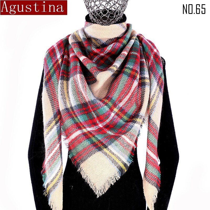 Vrouwen Plaid Sjaal Winter Kasjmier Tartans Sjaal Poncho Driehoek Sjaals Luxe Capes Pashmina Dames Sjaals Womens Shaws