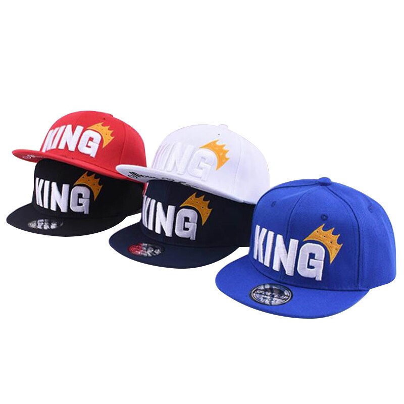 Sombreros de estilo hip hop de gorra de béisbol KING Bordado de letras adecuados para niños y niñas de 2 a 8 años