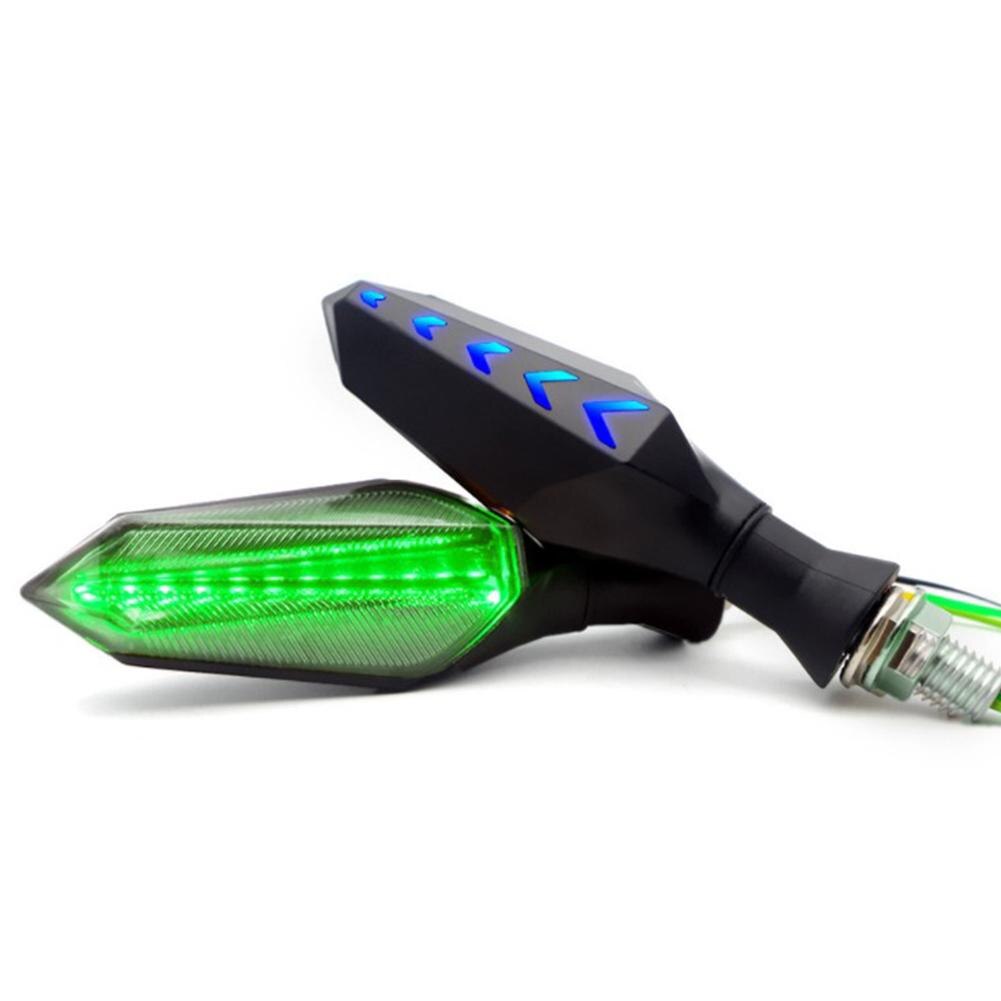 Motorfiets Richtingaanwijzer Lamp Universele 12V Dubbelzijdig Richting Licht Led Hoge Licht: Green light