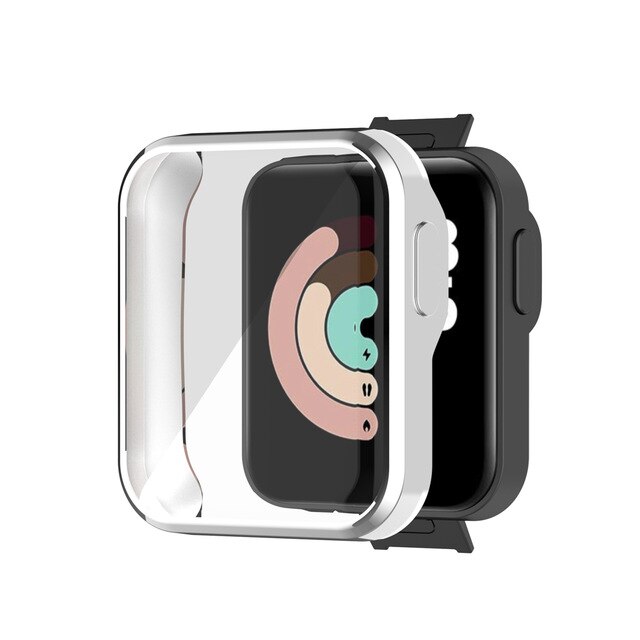Dla Xiaomi Mi zegarek ochraniacz ekranu dla Xiaomi Mi zegarek Lite Redmi zegarek 1 2 okładka Ultra Slim inteligentny zegarek powłoka ochronna: Srebrny / for Mi Watch Lite