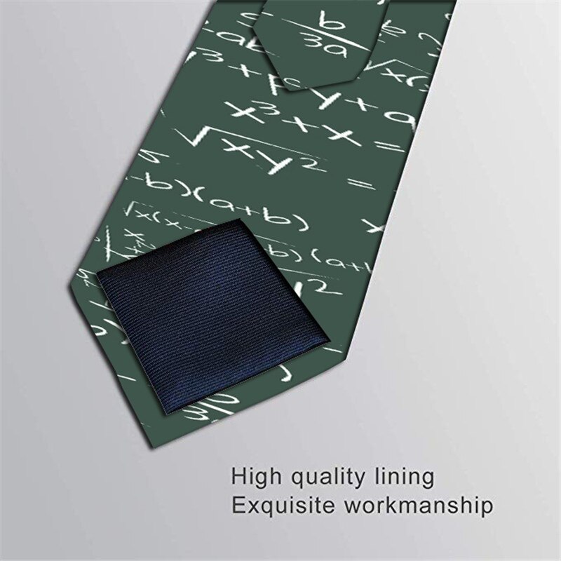 Men's digital equation 3D Printed Ties 8cm Black Novelty Necktie Tie For Men Unique Party Wedding Accessories