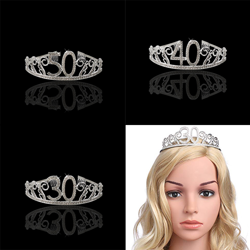 30th 40th 50th Milestone Birthday Party Crown Party Hat Adult Birthday Party Decor 30 40 50 Years Anniversary Party Favor Supply