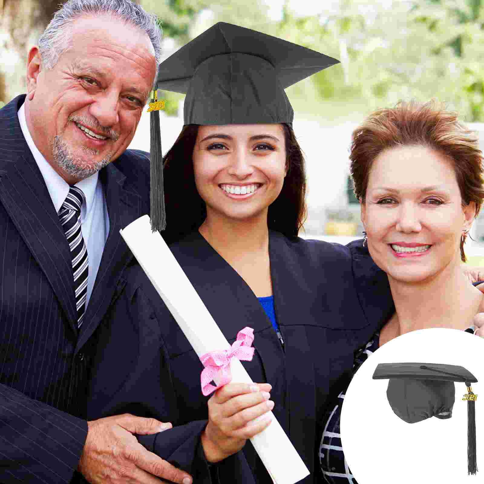 1 Pc Practical Graduation Cap Meaningful Bachelor Hat Headgear (Free Size): Black