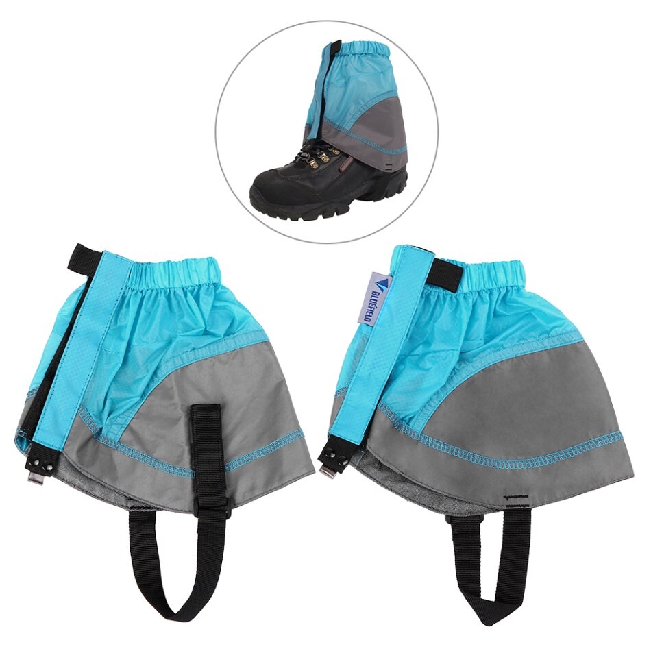 1 Paar Waterdichte Outdoor Wandelen Wandelen Klimmen Jagen Sneeuw Legging Slobkousen Korte Schoen Sneeuw Gaiter Mannen Vrouwen Korte Been Gaiter: Blauw