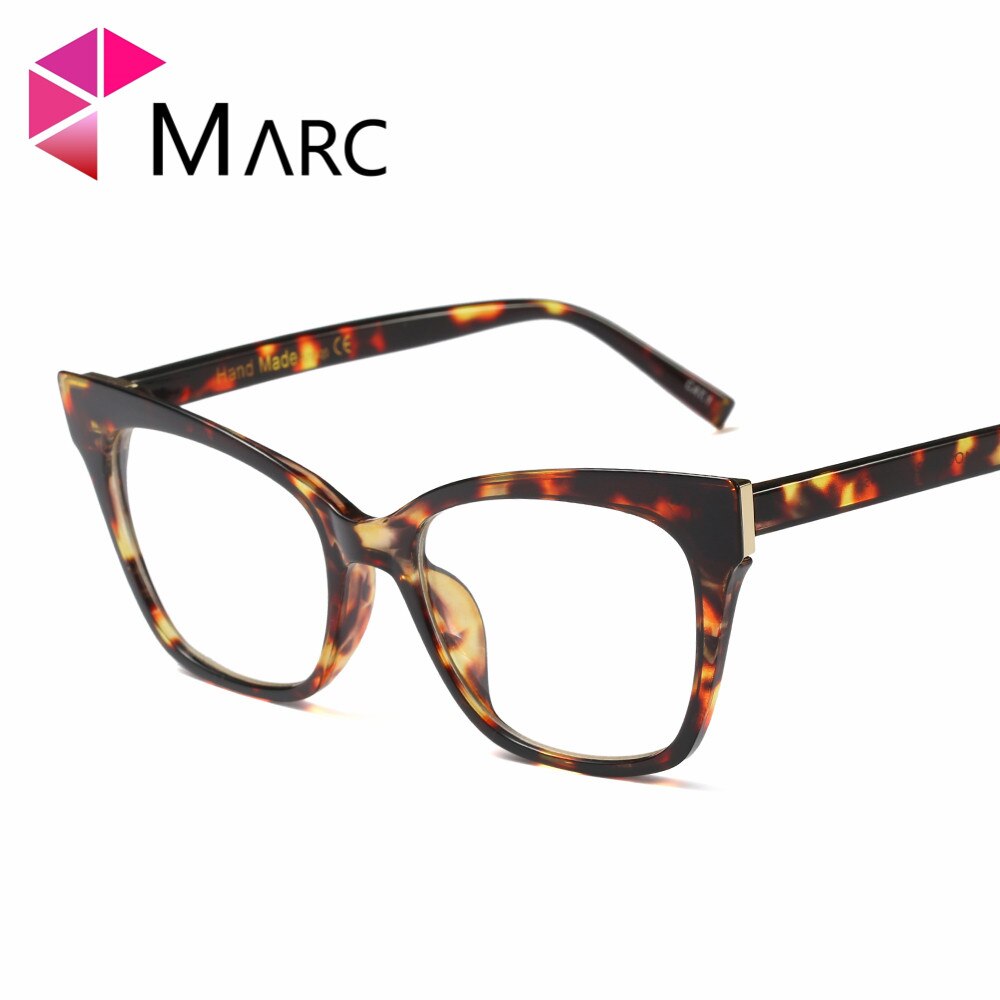 MARC WOMEN Optical Black Leopard print Plain glass spectacles Resin Red White Plastic Cat eye 97564