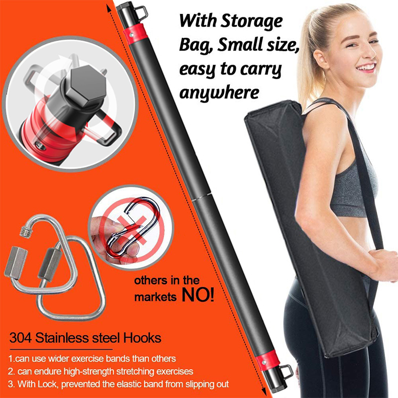 250LBS Set Workout Bands Exercise Bands 5 Tube Fitness Bands with Door Anchor Handles Legs Ankle Straps and fitness stick