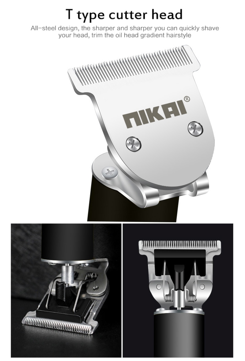 Cordless Electric Hair Clipper Set Hair Trimmer USB Charging Metal Beard Trimmer Powerful Haircut Styling Machine