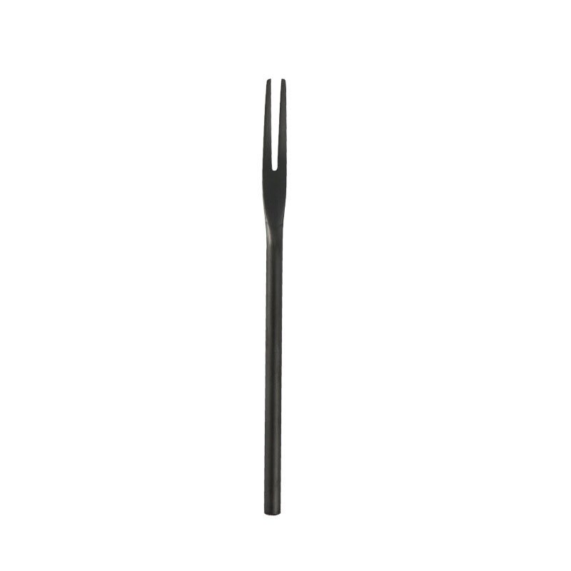 Japanilainen tyyli 304 ruostumaton teräs hiottu kiinteä hedelmä haarukka karkkia jälkiruoka ruoka hedelmä hammastikku keittiötarvikkeet astiasto: Musta 13 x 0.7cm