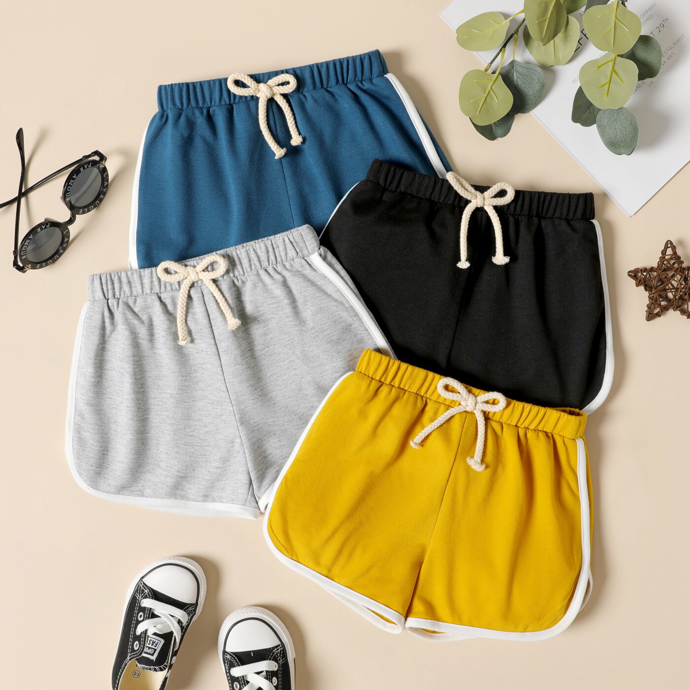 PatPat Bambin Garçon Casual Faux Cordon Décor Élastique Short Dauphin