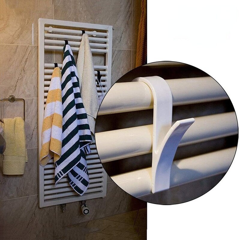 Küche Badezimmer KleiderbüGel Clips Lagerung Gestelle Weiß Aufhänger für Beheizte Handtuch Heizkörper Schiene Kleidung Schal Aufhänger Halfter