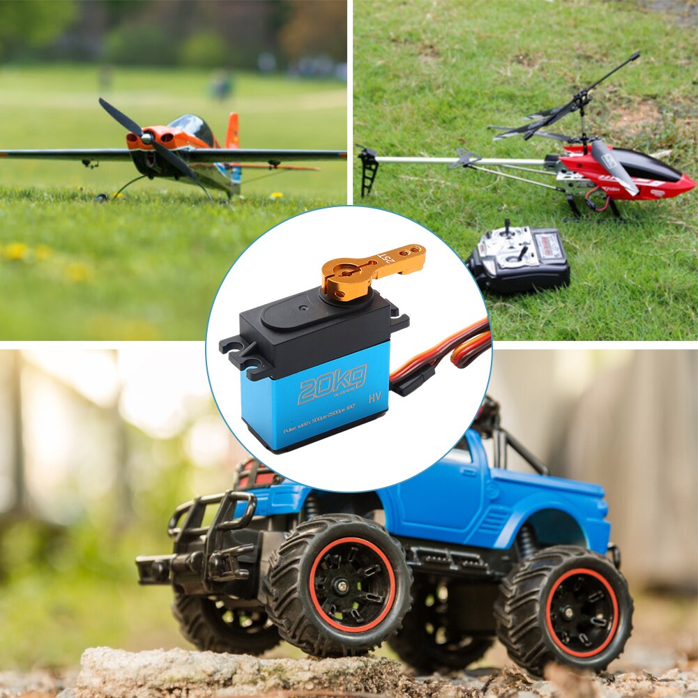 20KG Adjustable Digital Servo Waterproof 180 Degree Large Torque Digital Servo Aluminium Metal Gears 25T Arm RC Car Robot Ship