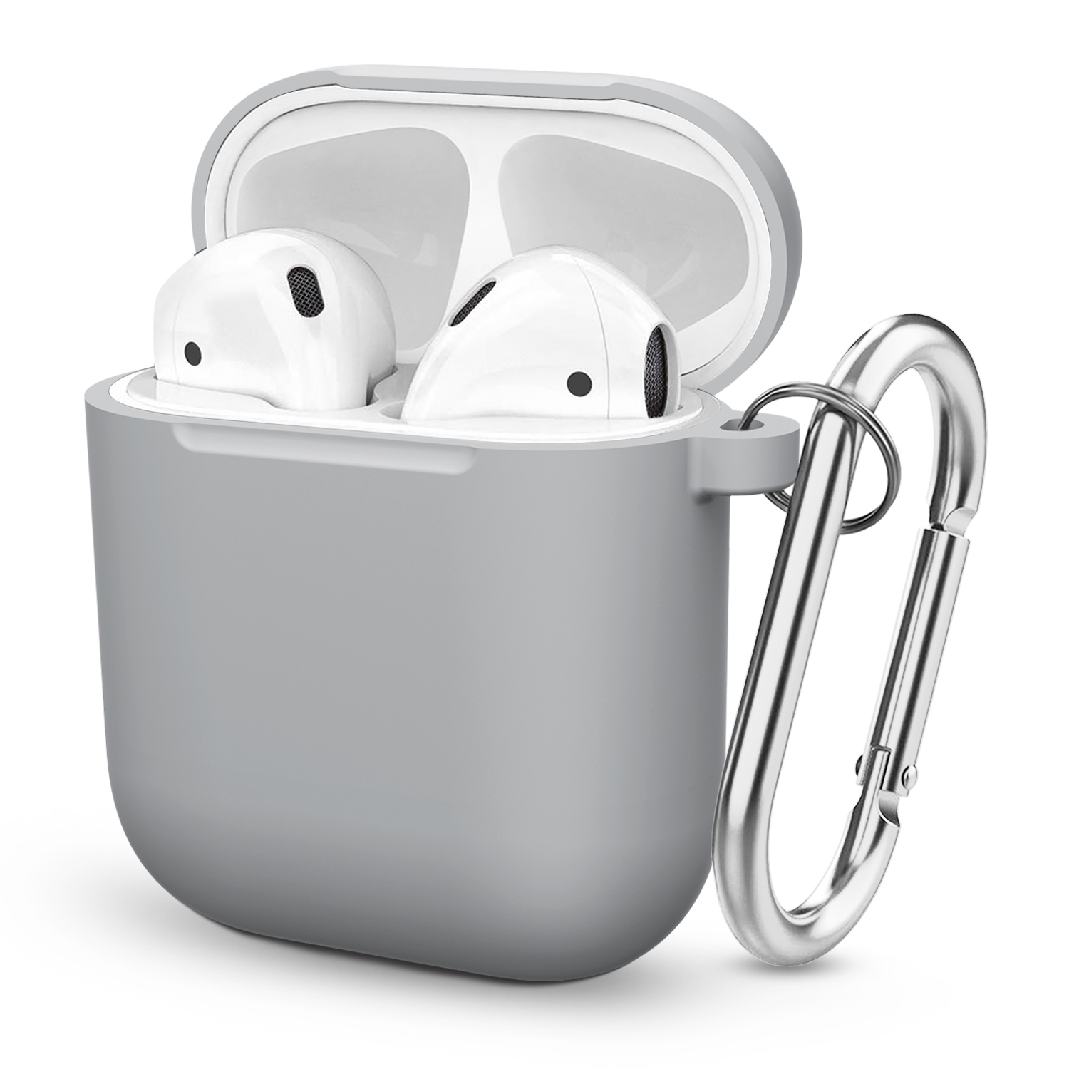 Siliconen hoes met haakafdekking voor Apple Airpods 1e 2e generatie 1 2 Beschermende schokbestendige draadloze koptelefoonhoes Oplaaddoos Zakken: Blauw