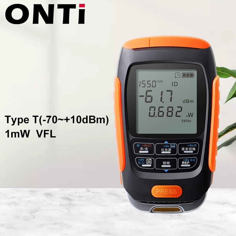 Onti 4in1 Li-Lion Batterij Optische Power Meter Visual Fault Locator Netwerkkabel Test Glasvezel Tester 5Km 15Km 30Km Vfl: 50NT-1mw 5KM