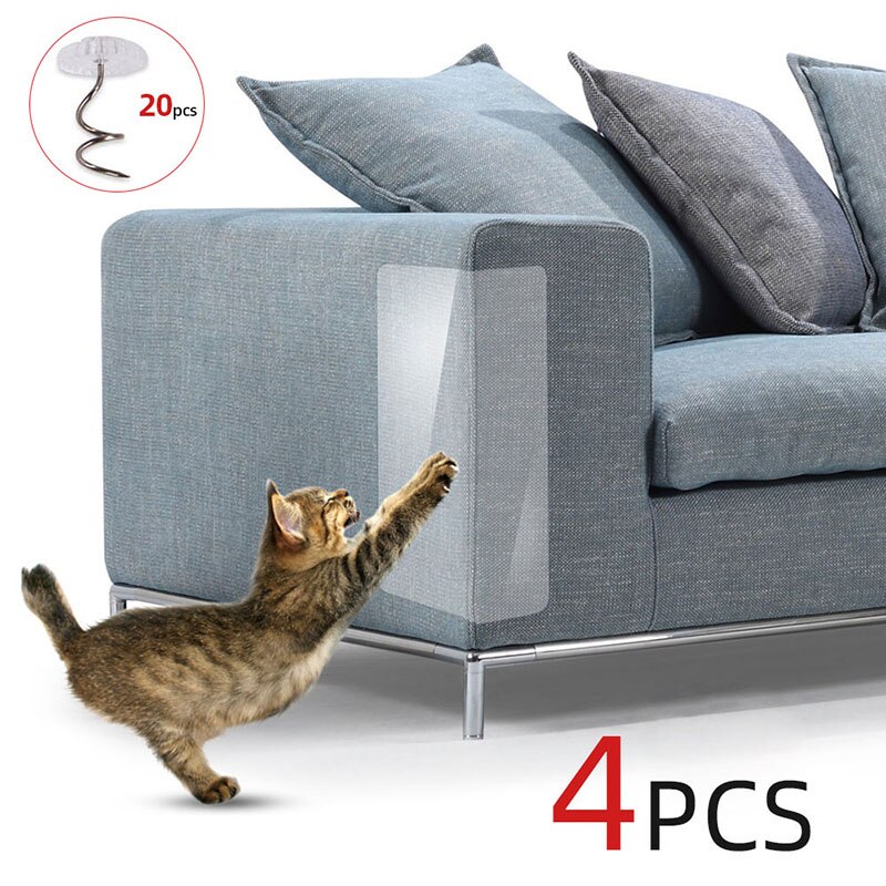 QQQPET, 4 Uds., Protector de arañazos para gatos, rascador de árbol de gato, Protector de poste para rascador de gatos, almohadillas para pata de mascota Fu