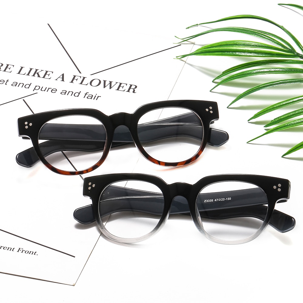 Longkeeper cat eye briller ramme mænd kvinder sorte briller retro runde klare linse optiske briller