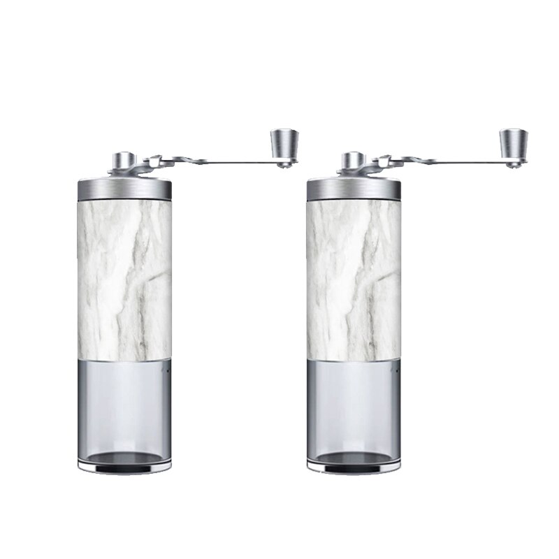 Marble Grain Coffee Bean Grinder Portable Stainless Steel Crank Manual Manual Handmade Coffee Grinder Mill Kitchen Tool Grinders: 2pcs Marble Grain