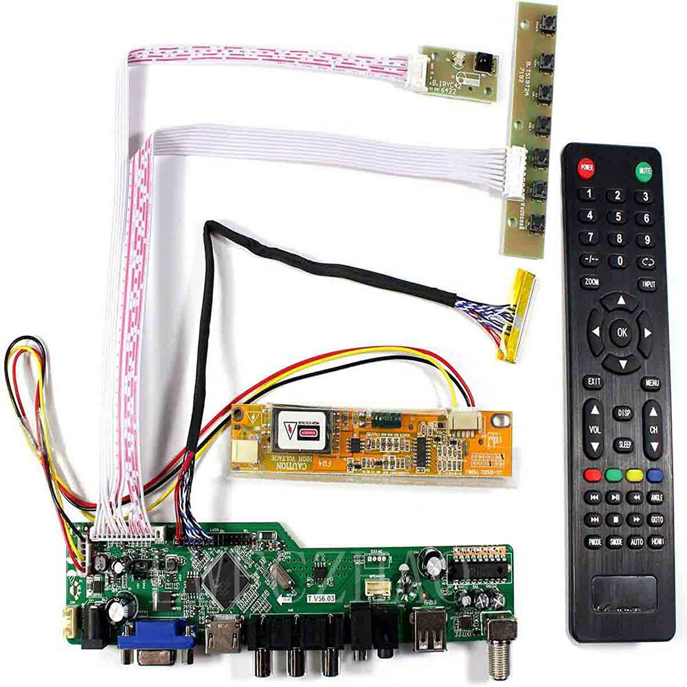 TV56 Kit for B170PW03 B170PW06 LP171WP4 LTN170X2 TV+HDMI+VGA+AV+USB LCD LED screen Controller Board Driver