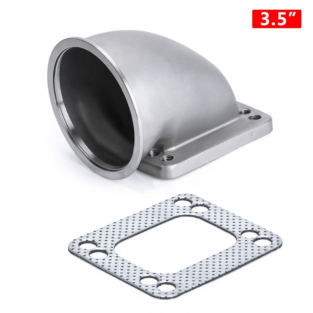 WLR - 2.5&quot; 3.0&quot; 3.5&quot; Vband 90 Degree Cast Turbo Elbow Adapter Flange 304 Stainless Steel For T3 T4 Turbocharger: 3.5 with gasket