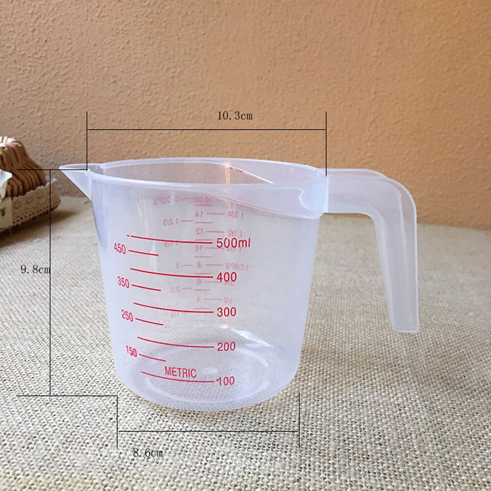 Plastic Measuring Cup Clear Scale Show Transparent Mug Pour Spout 3sizes Cooking Kitchen Liquid Measure Container Tools