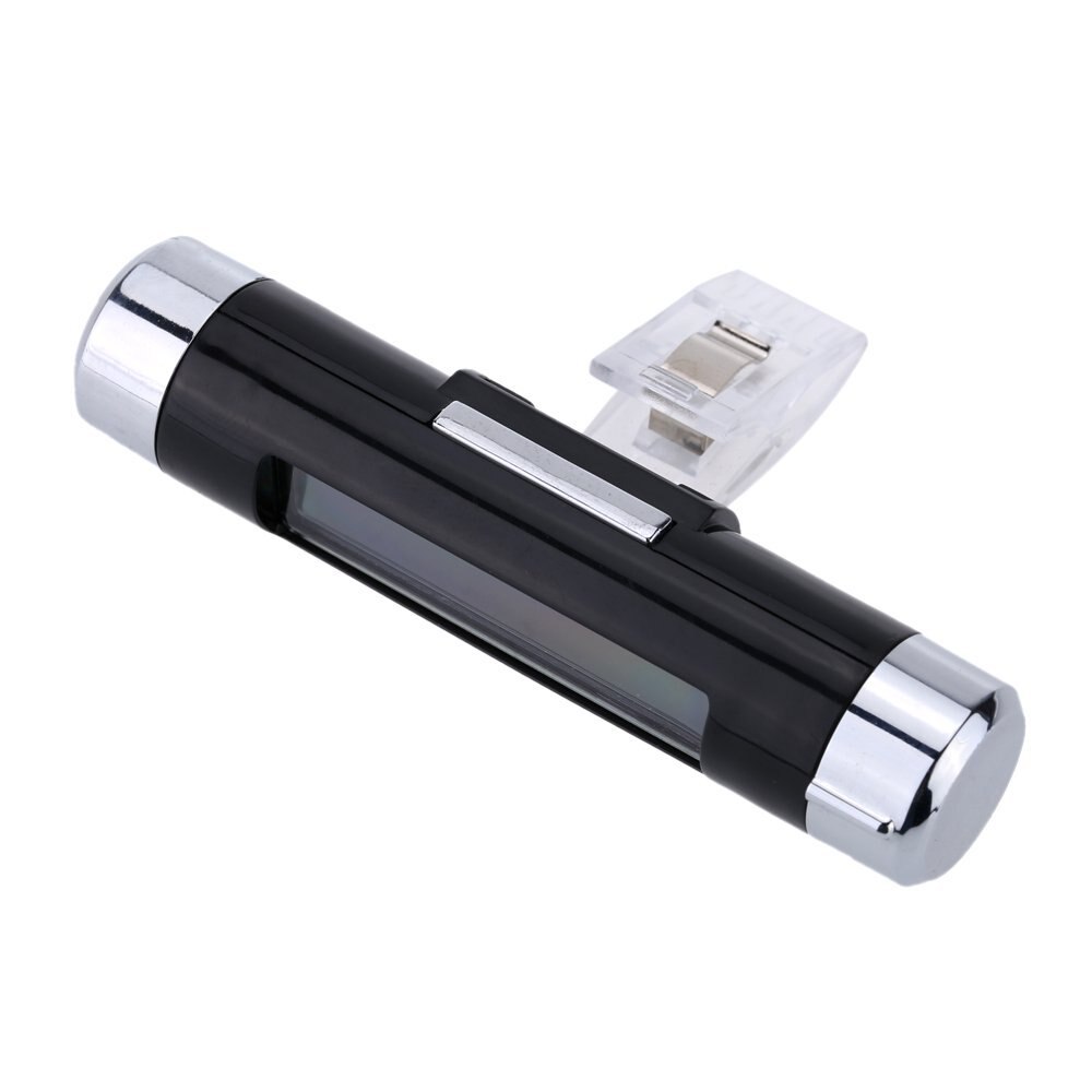 Mini Digital internal temperature measuring thermometer Blue backlight time display car use