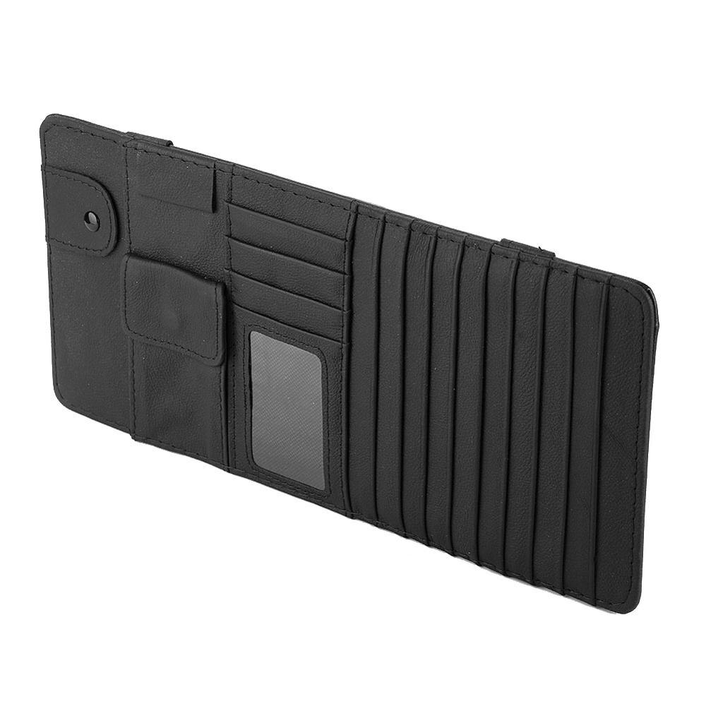Universal bil solskjerm skinn cd solbriller kort oppbevaringslomme organiser holder bil skinn organizer