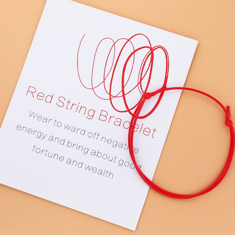 1x Protection Good Luck Bracelet Lucky Red String Rope Handmade Bracelet Women Men Lucky Jewelry Wish Card Success Bangle: Default Title