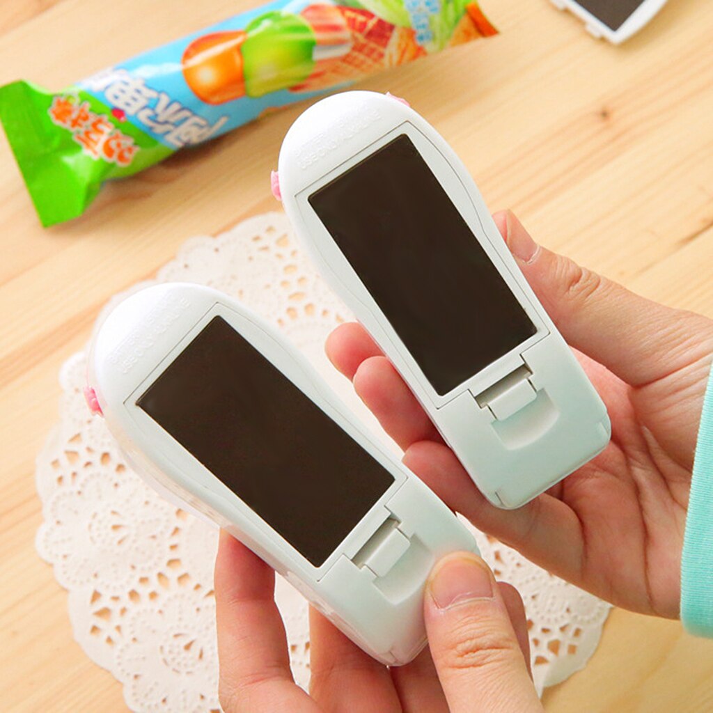 Bærbar mini-sealer-forseglingsmaskine til plastikposer, der forsegler opbevaring af fødevarer til konservering af fødevarer