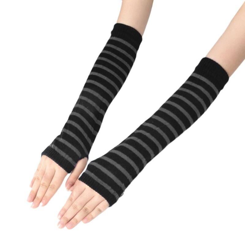 Damen Lang Fingerlos Strick Handgelenk Arm Handschu Produktbild-Vorschau 2