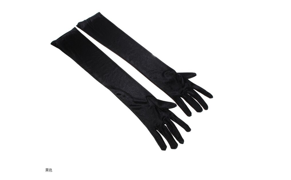 Lange Handschuhe Satin- Oper Abend Party Prom Kostüm Handschuh Schwarz Blau Gold Rosa Party Handschuhe: Schwarz