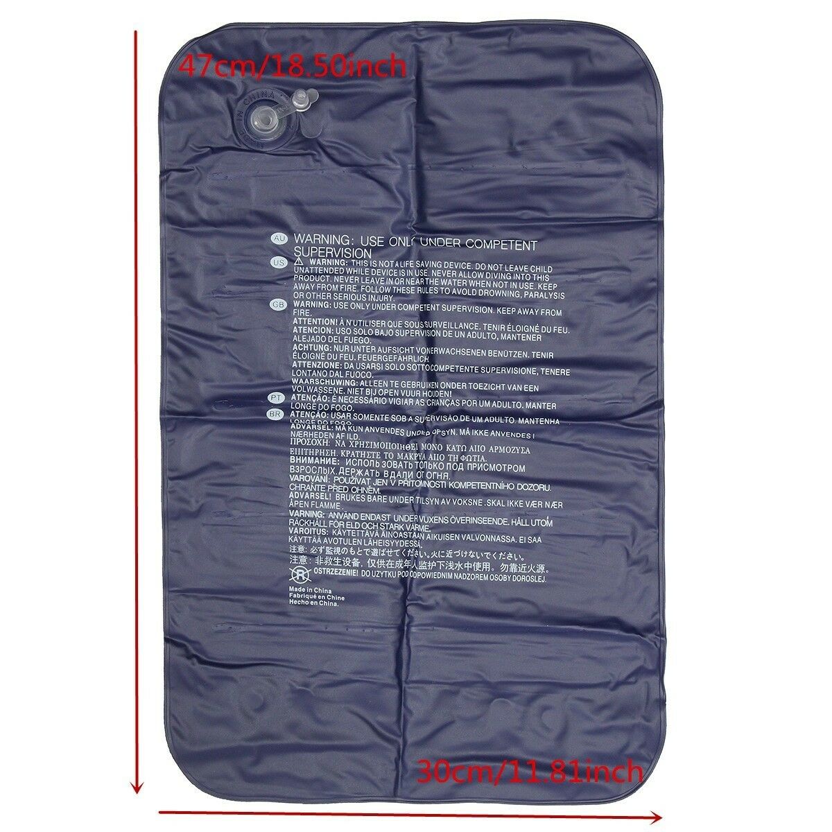 47x30cm Opvouwbare Kussen Outdoor Reizen Slaap Kussen Lucht Opblaasbare Draagbare Breken Rest Kussen Blauw PVC