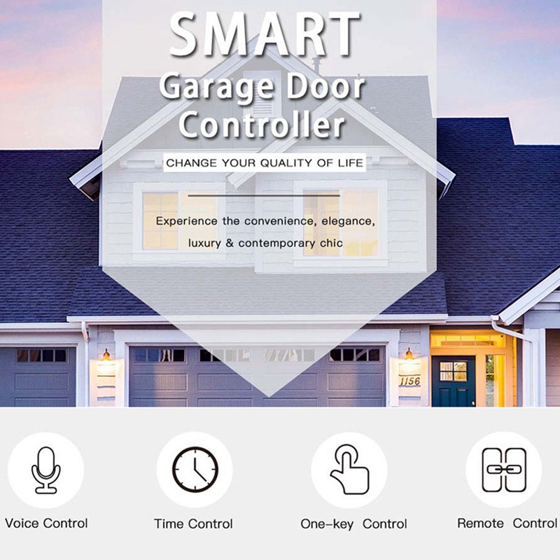Smart Garage Door Controller Voice Control Notification Mode Work with Alexa Google Home Control (EU Plug)