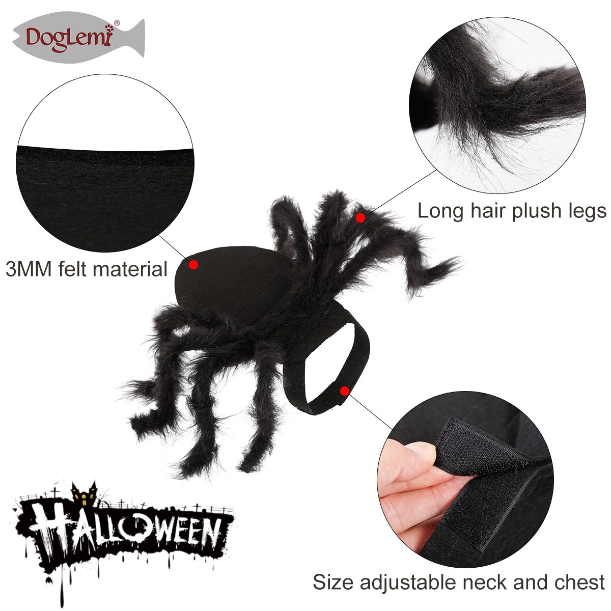 dog clothes Halloween Costumes Scary Spider Cosplay For Small Kitten Puppy Clothes Pet Clothing Dressing up Dog Cat Accessories