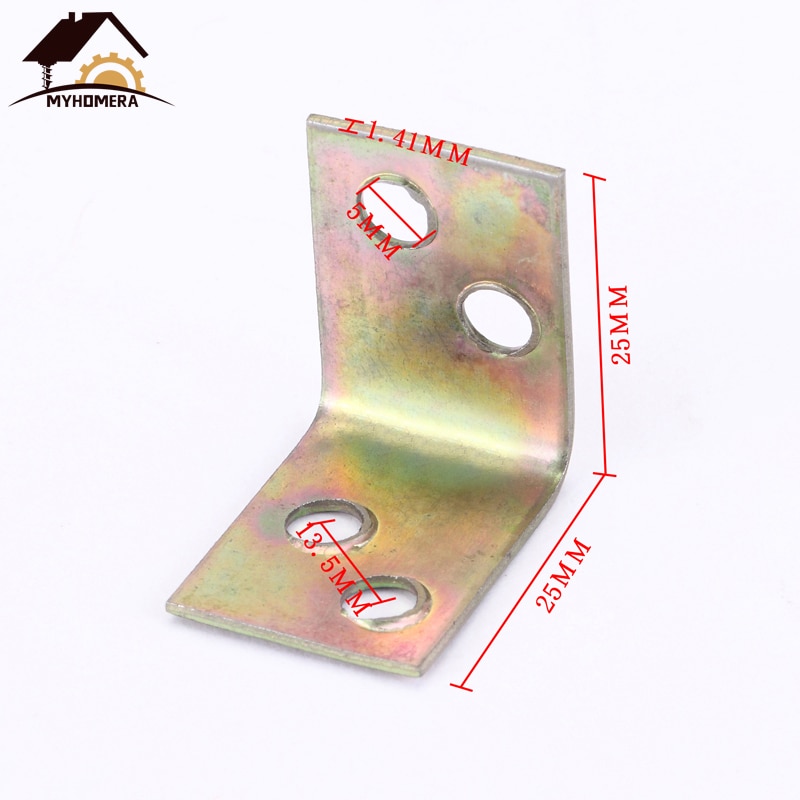 Myhomera 10Pcs Corner Code Right Angle L-shaped Support Connector Furniture Fixing Frame Reinforced Thickening 90 Degrees Iron